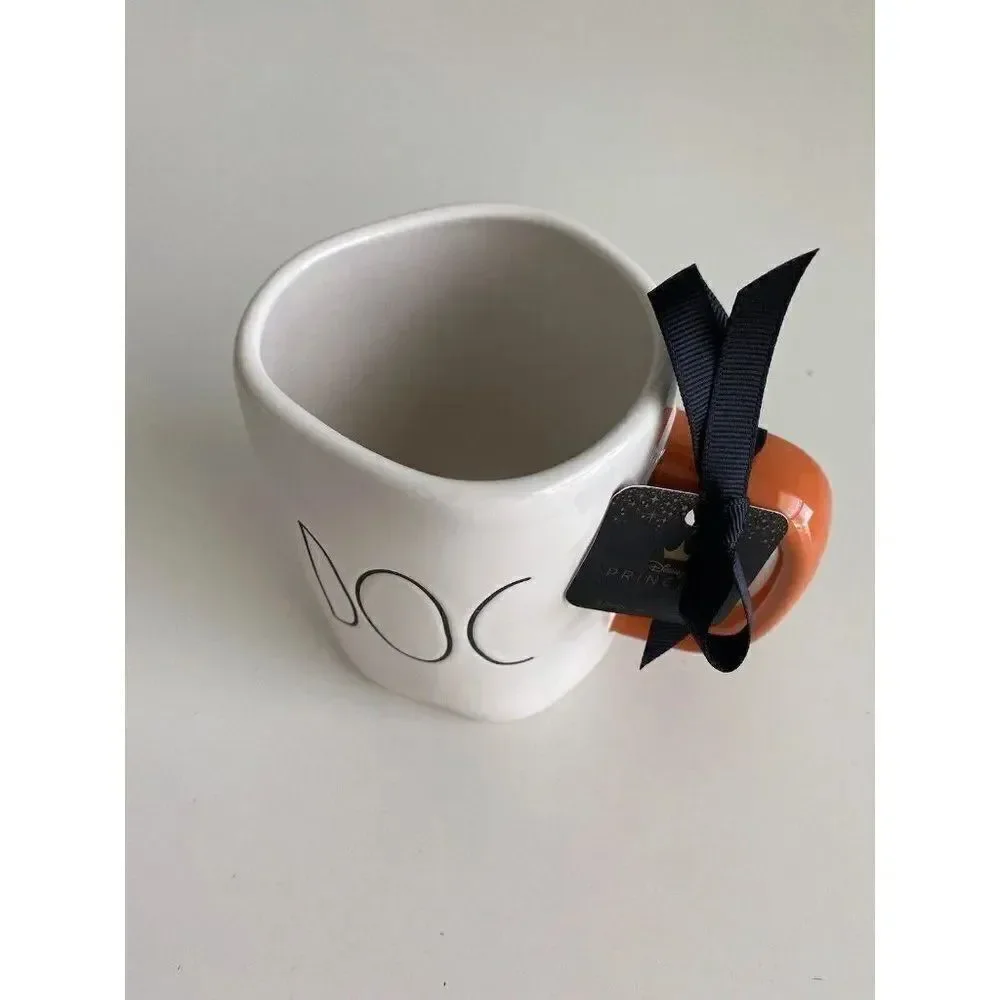 Rae Dunn Disney Snow White “DOC”‎ Double Sided Mug 7 Dwarfs Orange NEW